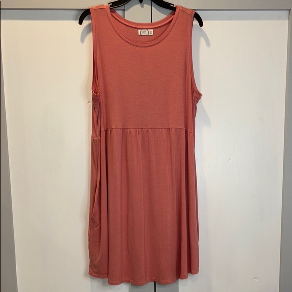 Maurices 24/7 Pink Empire Waist Pocket Dress Size XXL - Picture 1 of 11